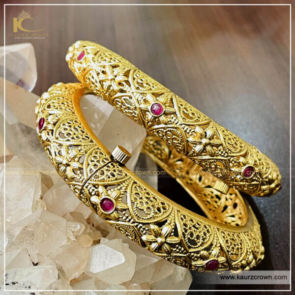 Nimrat Traditional Antique Gold Plated Bangles , kaurz crown , online jewellery store , jewellery shop , Nimrat bangles