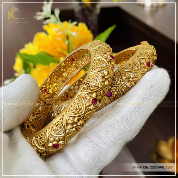 Nimrat Traditional Antique Gold Plated Bangles , kaurz crown , online jewellery store , jewellery shop , Nimrat bangles