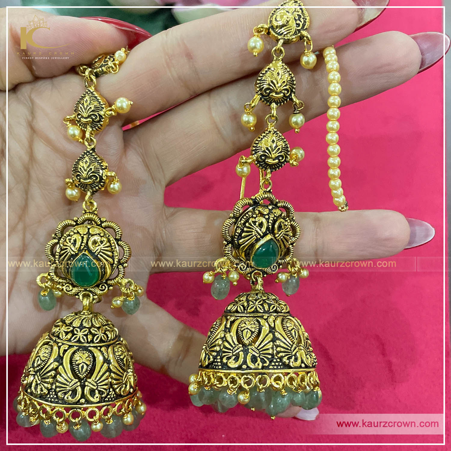 Indian Kundan Earrings Jewelry | Punjabi Kundan Earrings | Gold tone A –  Indian Designs