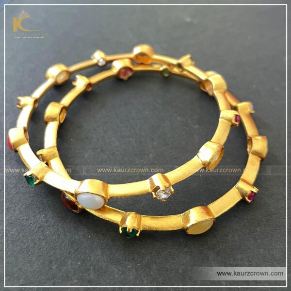 Tazmeen Traditional Gold Plated Bangles , kaurz crown , punjabi jewellery , online jewellery store , gold plated