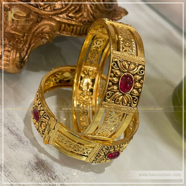 Tehreem Traditional Gold Plated Bangles , kaurz crown , punjabi jewellery , online jewellery store , gold plated