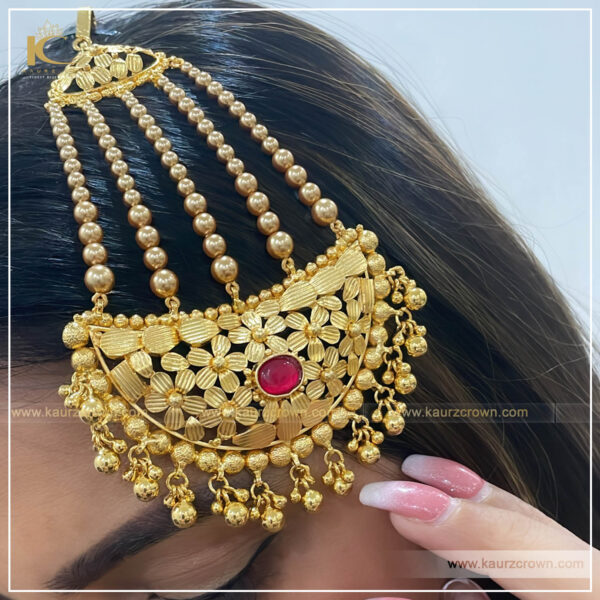 Zeenat Traditional Gold Plated Passa , kaurz crown , punjabi jewellery , Tikka , zeenat , gold plated