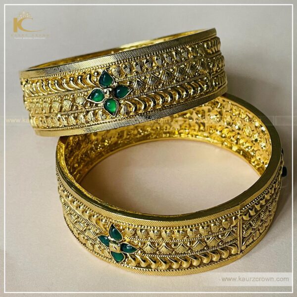 Gazal Traditional Antique Gold Plated Bangles , kaurz crown , online jewellery store , traditional bangles , gazal bangles , gold plated bangles