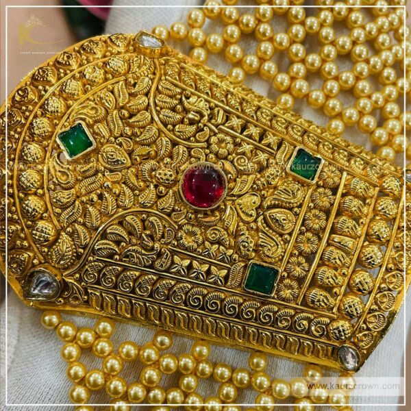 Mahzabin Traditional Antique Gold Plated Baahi (Bracelet) , kaurz crown , punjbai jewellery , online jewellery store , online store