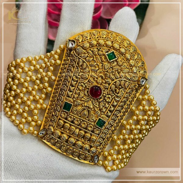 Mahzabin Traditional Antique Gold Plated Baahi (Bracelet) , kaurz crown , punjbai jewellery , online jewellery store , online store