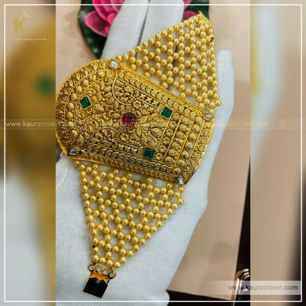 Mahzabin Traditional Antique Gold Plated Baahi (Bracelet) , kaurz crown , punjbai jewellery , online jewellery store , online store