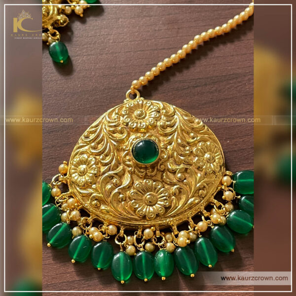 Shanaya Traditional Antique Gold Plated Necklace Set , kaurz crown , punjabi jewellery , online jewellery store , necklace set , gold plated