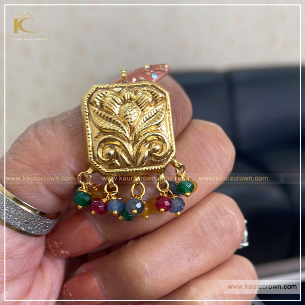 Kashish Traditional Antique Gold Plated Stud Earrings , kaurz crown , punjabi jewellery , online jewellery store , kashish earrings , gold plated earrings