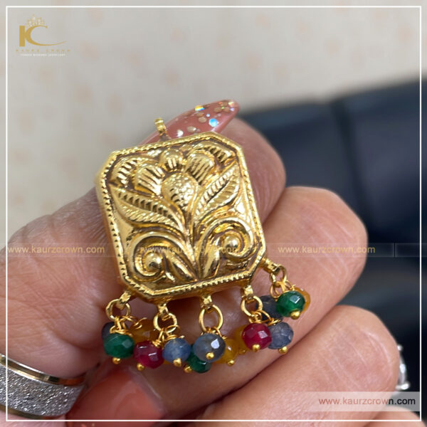 Kashish Traditional Antique Gold Plated Stud Earrings , kaurz crown , punjabi jewellery , online jewellery store , kashish earrings , gold plated earrings