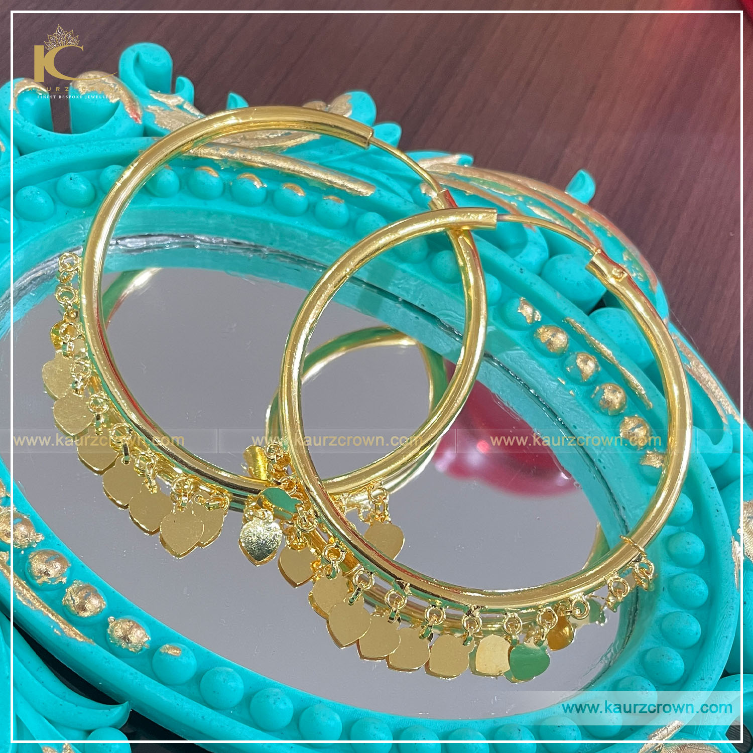 Mahnsz Pipal Patti Waaliyan , kaurz crown jewellery , online jewellery store , punjabi jewellery store , mahnsz waaliyan , gold plated jewellery , gold plated waaliyan