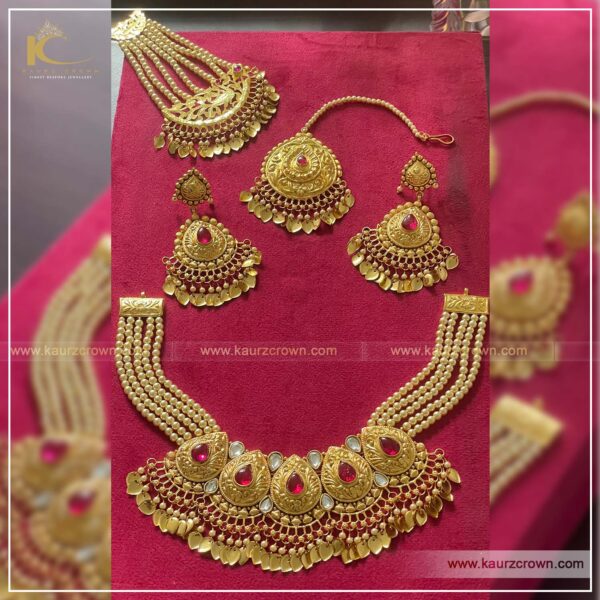 Mahnsz Traditional Antique Gold Plated Choker Set , kaurz crown jewellery , online jewellery store , mahnsz choker set , gold plated choker set , gold plated jewellery , online shop