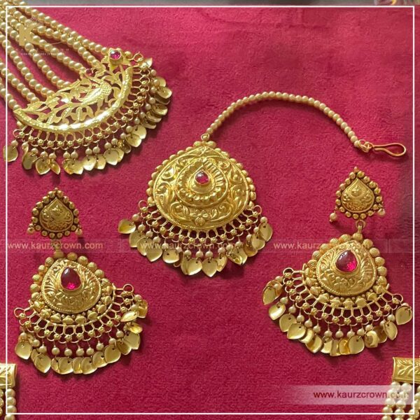 Mahnsz Traditional Antique Gold Plated Choker Set , kaurz crown jewellery , online jewellery store , mahnsz choker set , gold plated choker set , gold plated jewellery , online shop