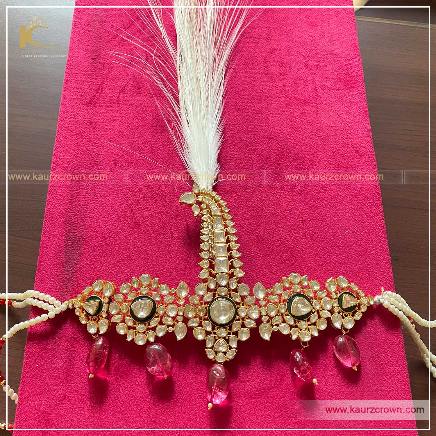 Sultan Kalgi (Turban Brooch) , Pink kalgi , kaurz crown punjabi jewellery , online jewellery store , punjabi kalgi