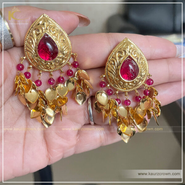 Hania Traditional Antique Gold Plated Earrings , kaurz crown jewellery , hania traditional antique , punjabi jewellery , gold plated , earrings