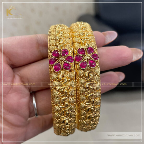 Punjaban Traditional Gold Plated Bangles , kaurz crown jewellery , online jewellery store , punjabi jewellery , gold plated bangles