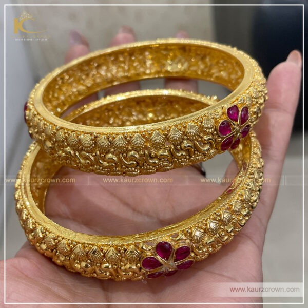 Punjaban Traditional Gold Plated Bangles , kaurz crown jewellery , online jewellery store , punjabi jewellery , gold plated bangles