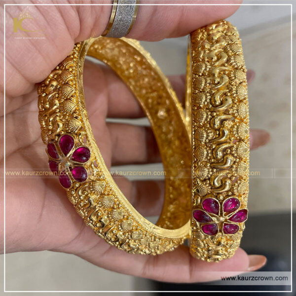 Punjaban Traditional Gold Plated Bangles , kaurz crown jewellery , online jewellery store , punjabi jewellery , gold plated bangles