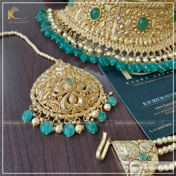 Sobia Traditional Antique Gold Plated Choker Set , kaurz crown jewellery , online jewellery store , gold plated jerellery