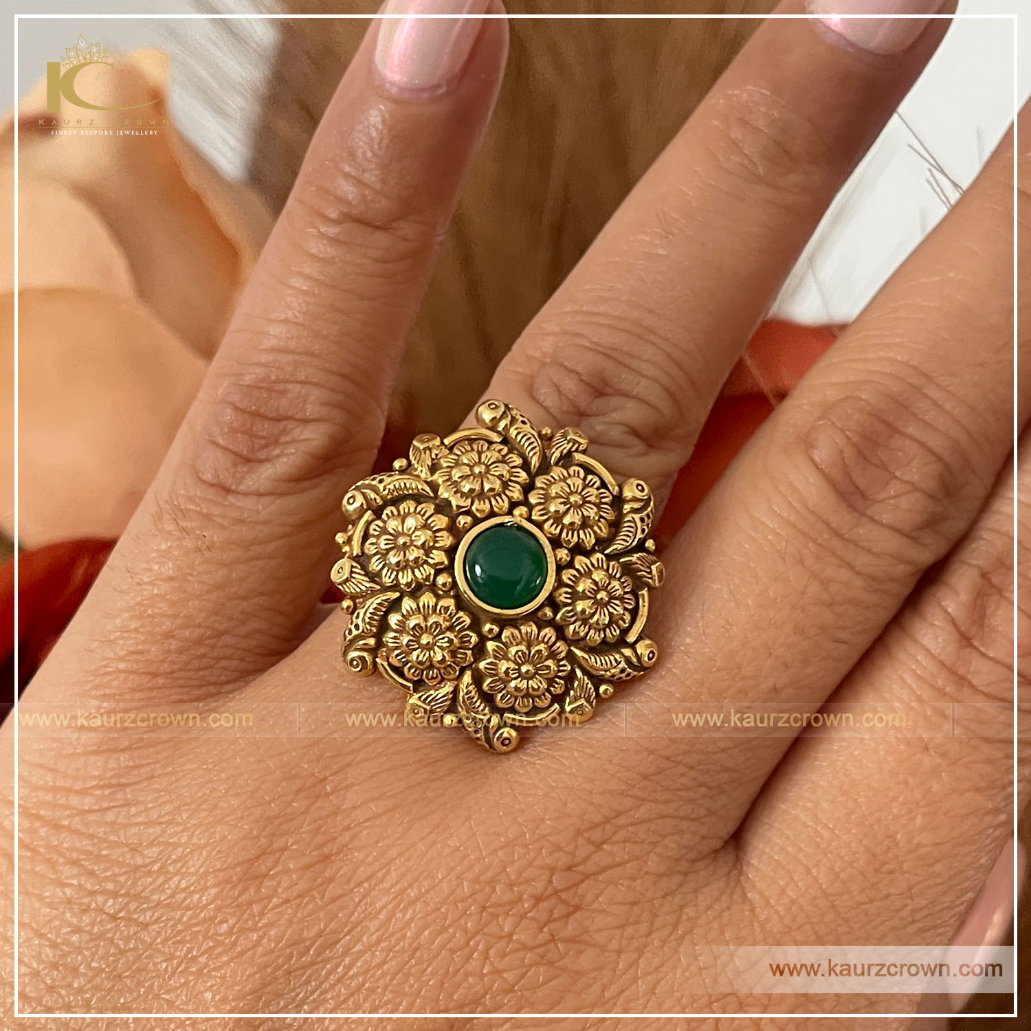 Buy TISTABENE Traditional Kundan Meena Engagement Wedding Ring | Shoppers  Stop